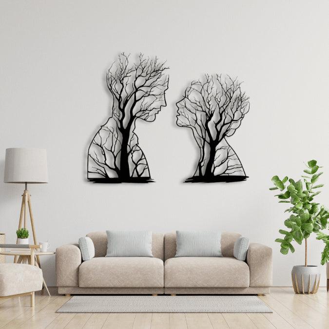 Tree Couple Metal Wall Art