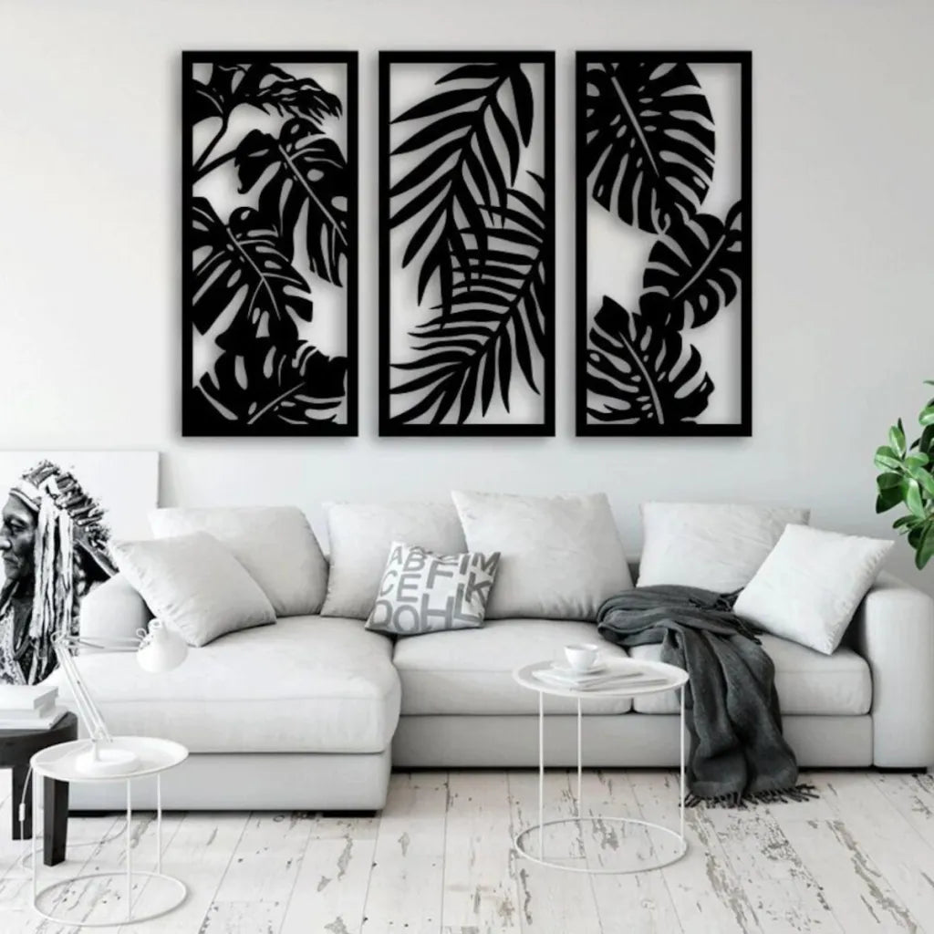 Tropical Leaf Wall – 3 Panel