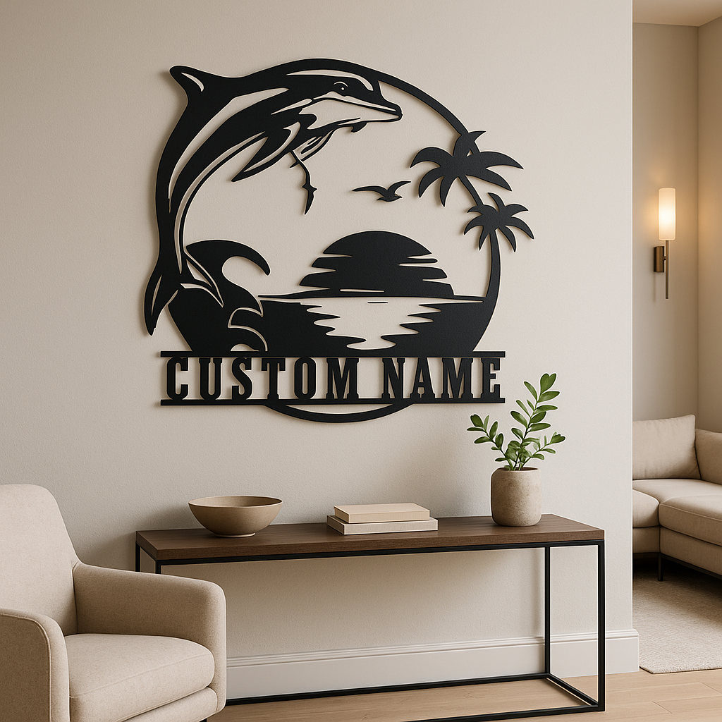 Dolphins - Family Name Monogram