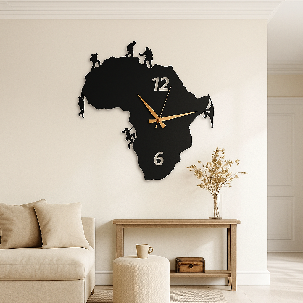 Africa Rock Climbers Wall Clock