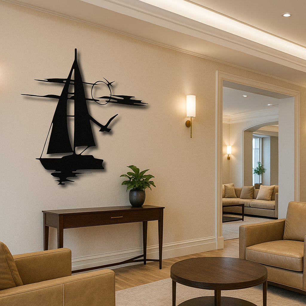 Sunset Sail Boat Silhouette