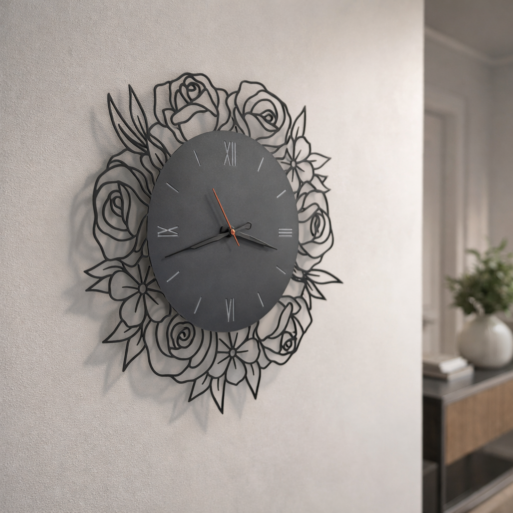 Enchanting Roses - Oversized Wall Clock