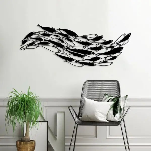 Dashing School of Fish | Nature Metal Wall Art | Metal Art Cafe