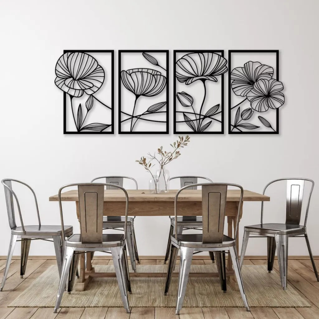 Poppy Flowers – 4 Panel