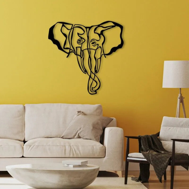 Intertwining Elephants Metal Wall Art