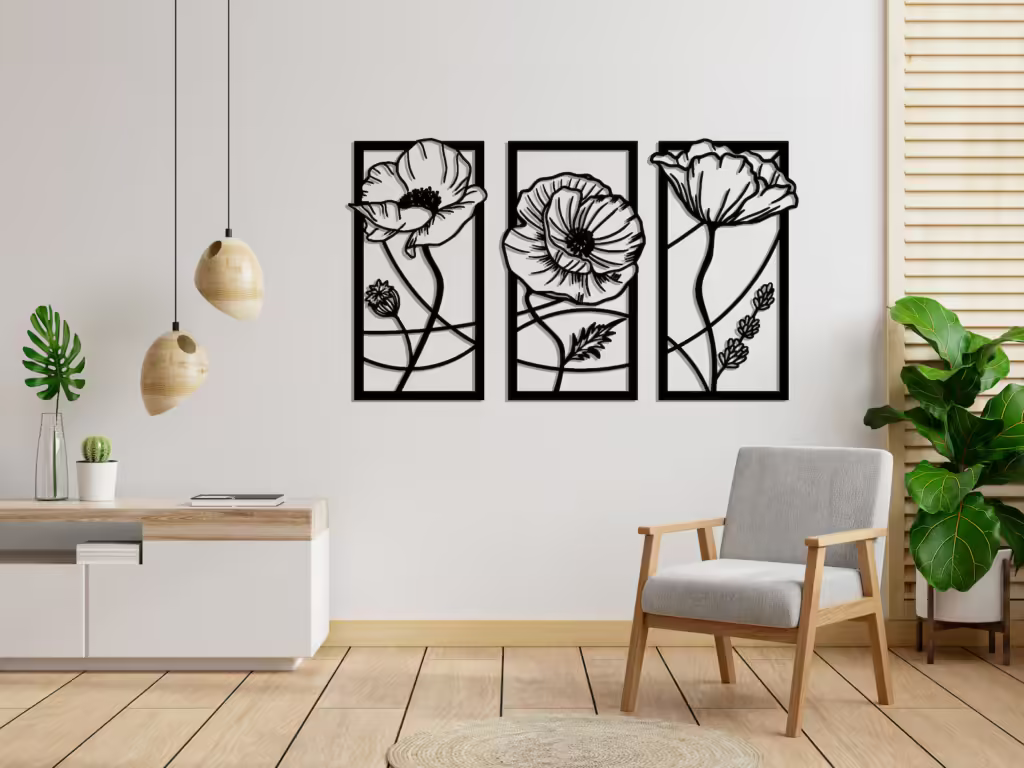 Poppy Flowers – 3 Panel