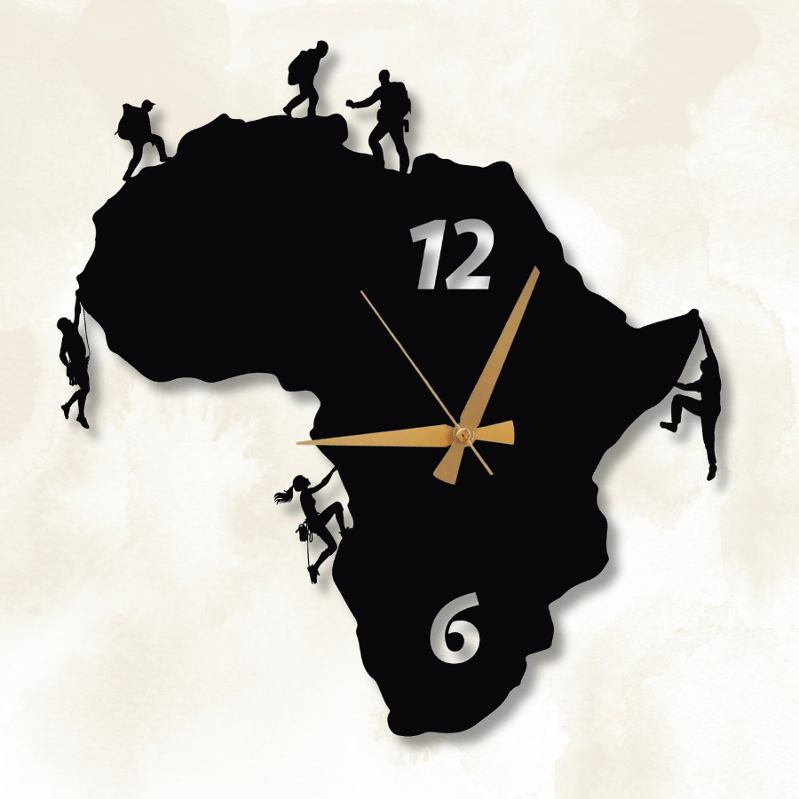 Africa Rock Climbers Wall Clock