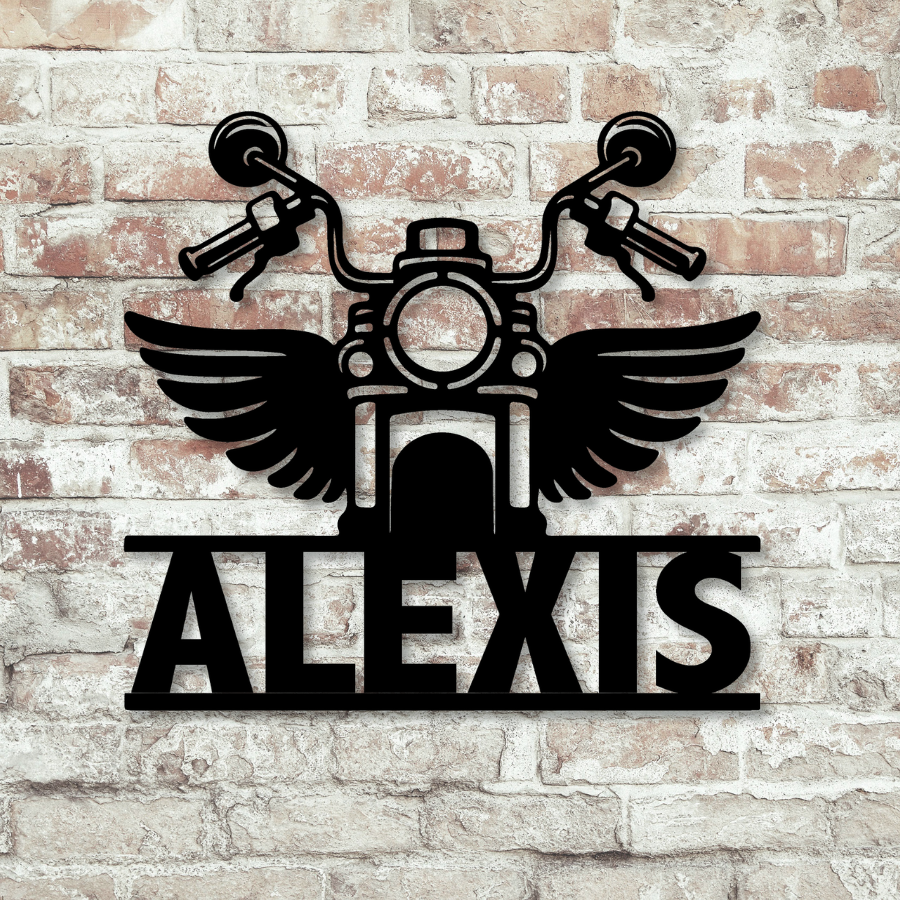 Lady Biker - Custom Name Monogram