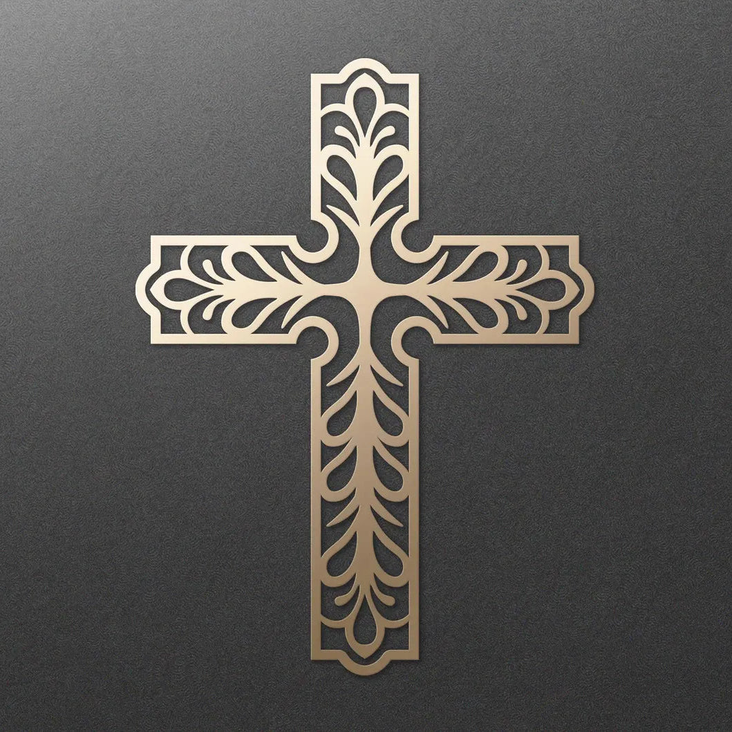 Renaissance Cross Christian metal wall art South Africa installation view