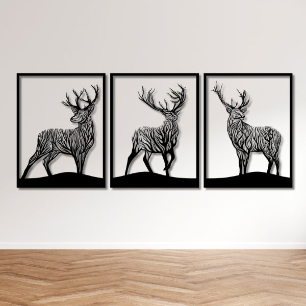 Three Stags Tree nature metal wall art South Africa installation view