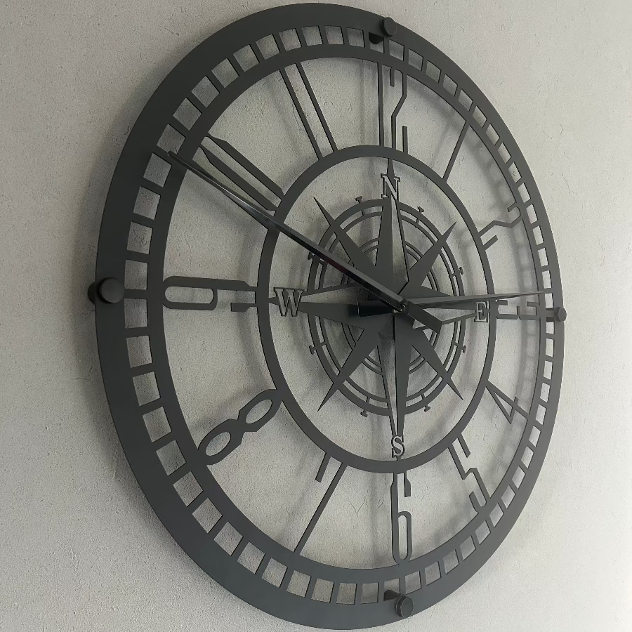 Compass Style Wall Clock