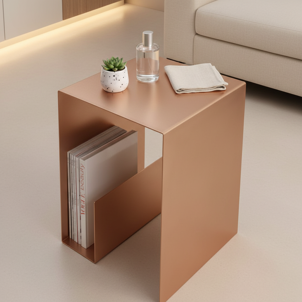 Edge End Table – Rose Gold, Corrected Perspective