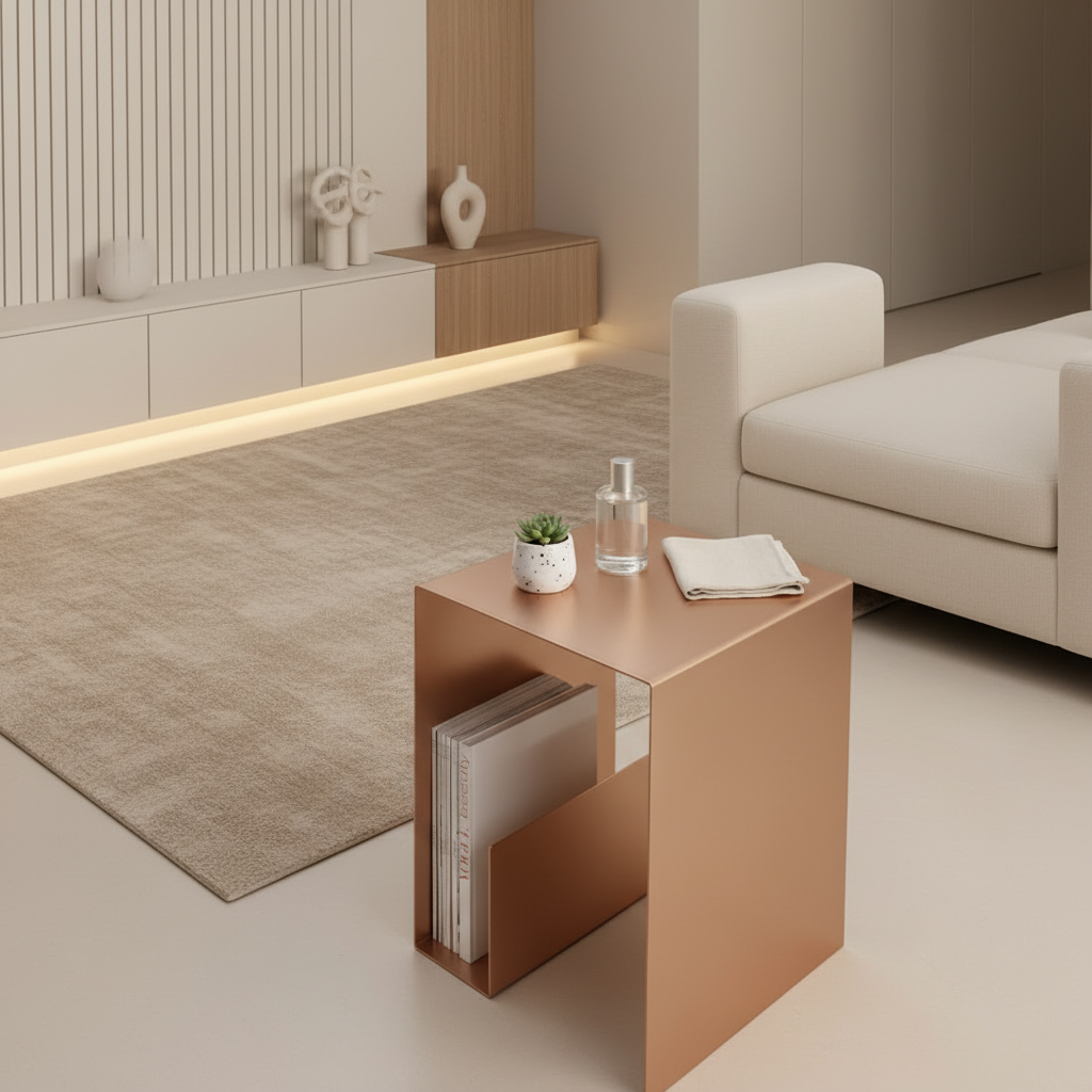 Edge End Table – Rose Gold, Zoomed Out