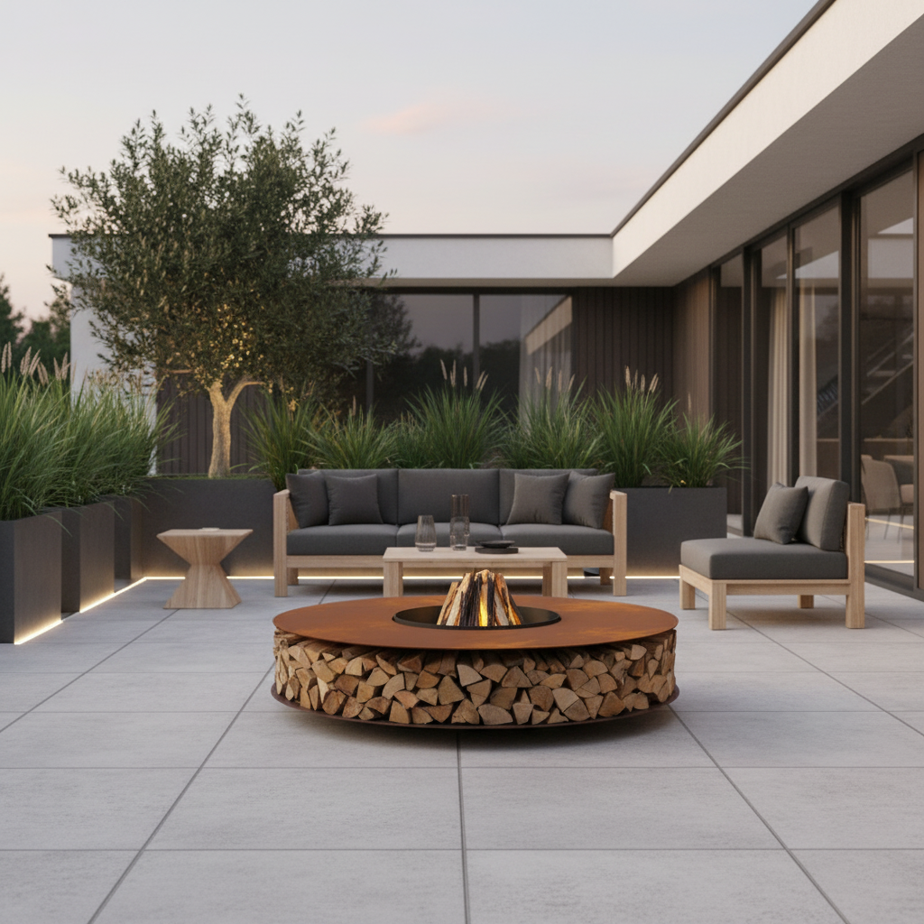 Ember Fire Pit - Modern Home Setting
