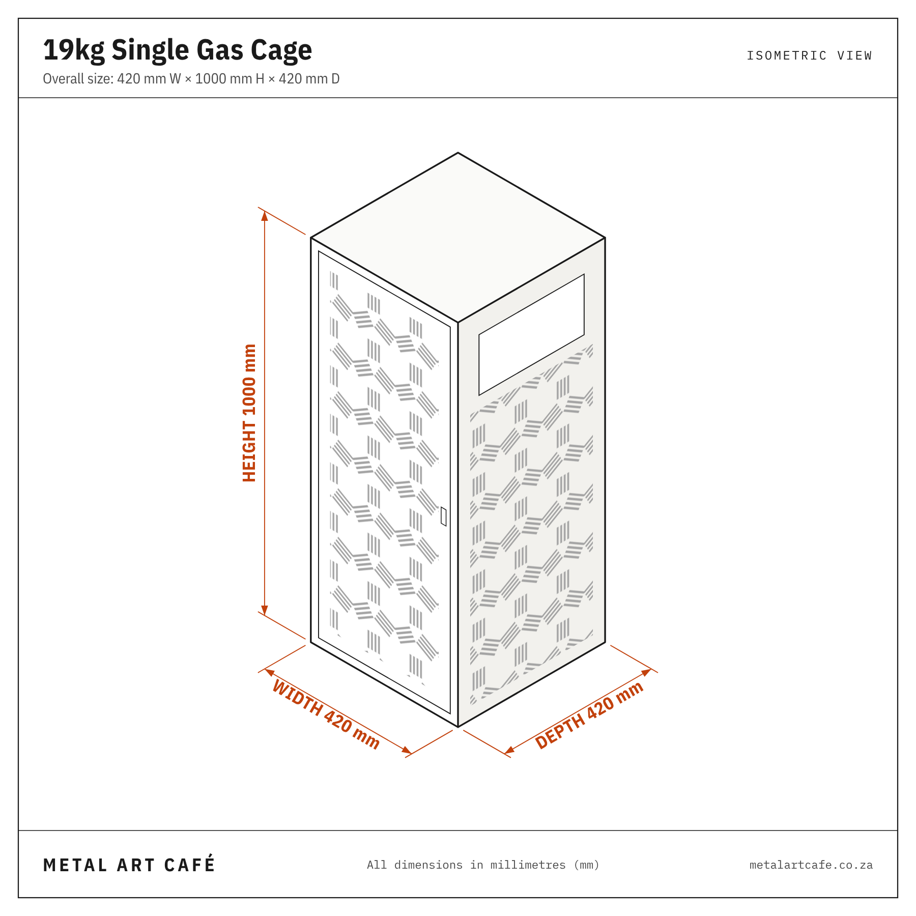 Gas Cage - Single 19 kg Bottle - Lockable/ Easy Install
