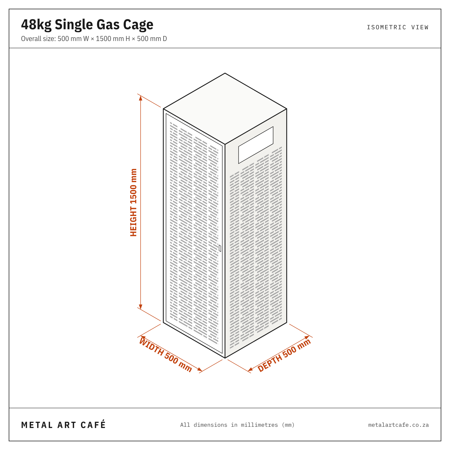 Gas Cage - Single 48 kg Bottle - Lockable/ Easy Install