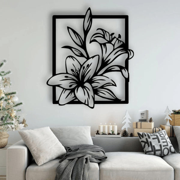 Lily Flowers Metal Wall Art