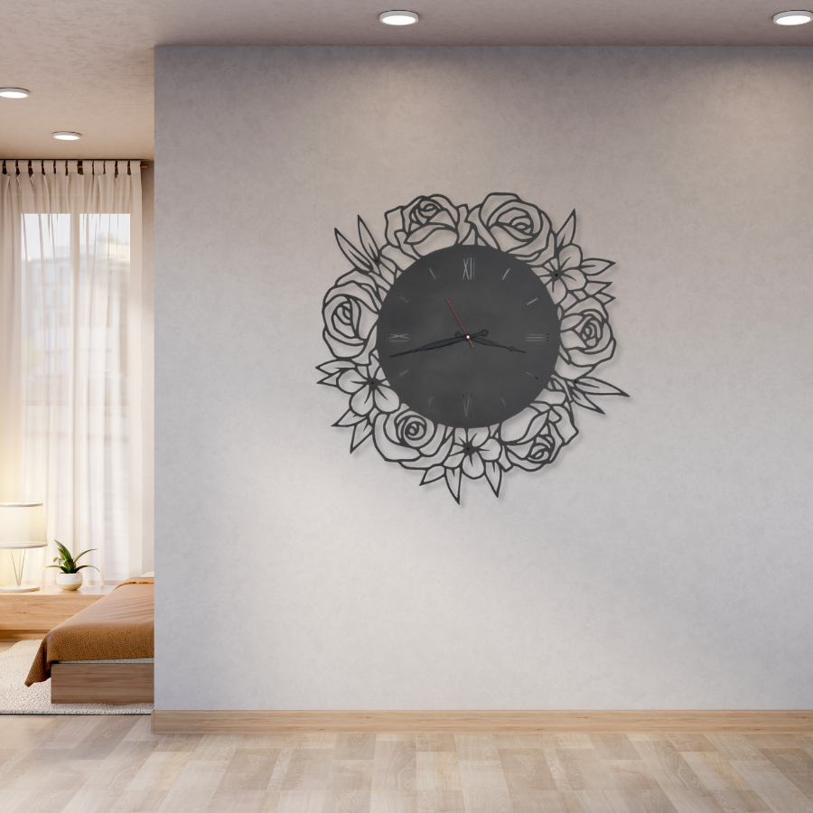 Enchanting Roses - Oversized Wall Clock