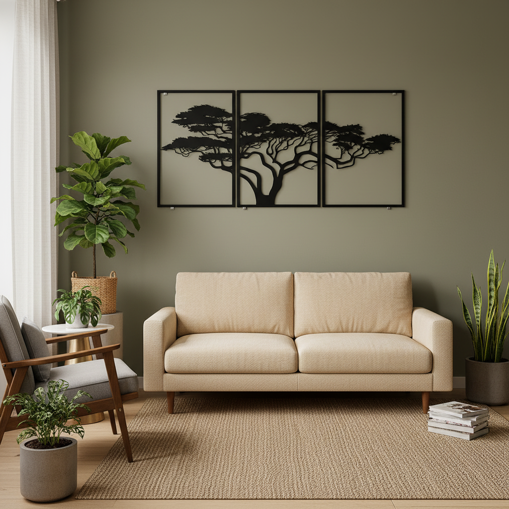 Sage green mid-century - square format